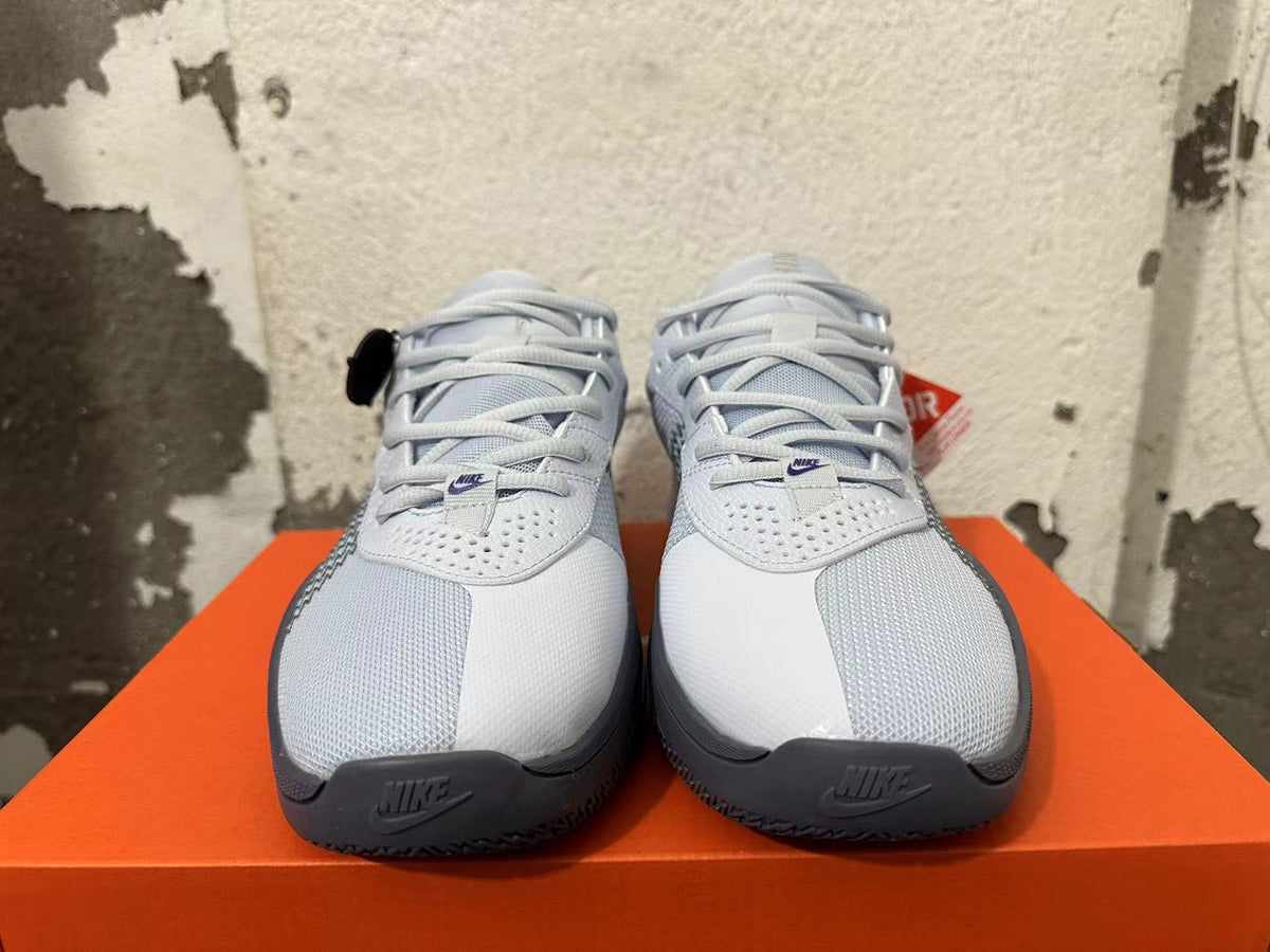 Gray and Purple Nike Ja 1 Basketball Shoes - product image from the listing.