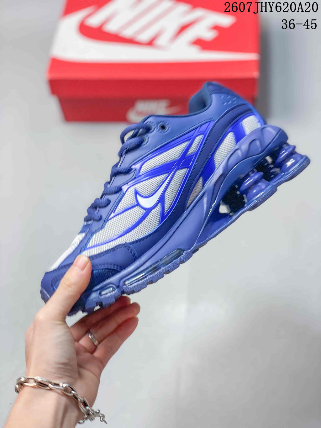 Nike Shox Ride 2 Sneakers in Blue White IO4296-004 - product image from the listing.