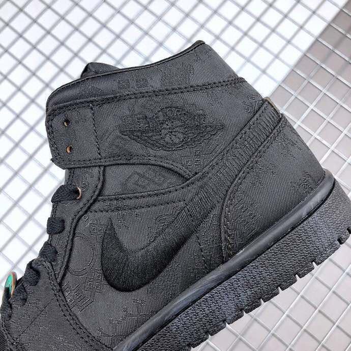 CLOT x Air Jordan 1 Mid Fearless Sneakers in Black - product image from the listing.