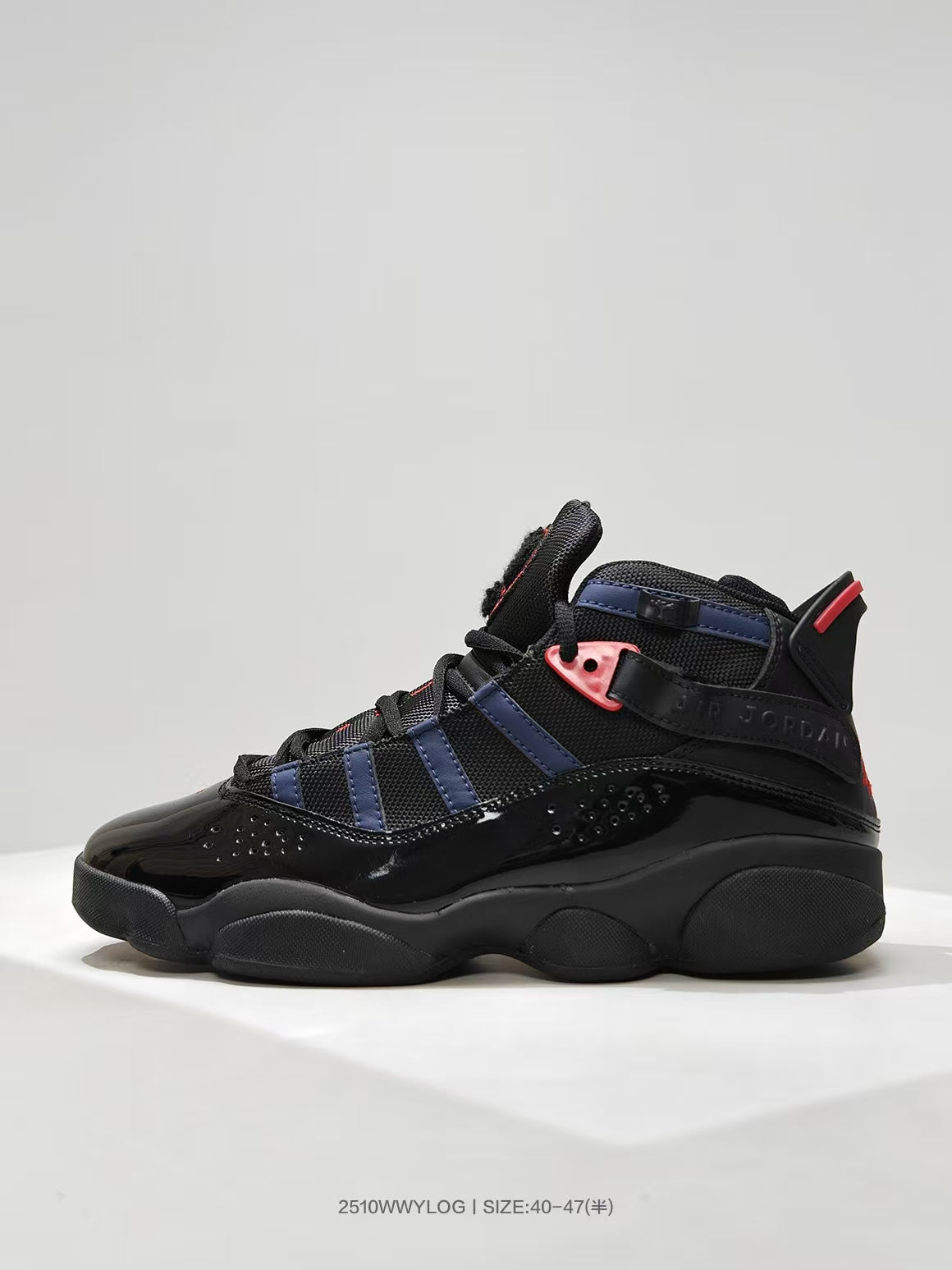 Jordan Six Rings Sneakers in Black Navy Red - product image from the listing.