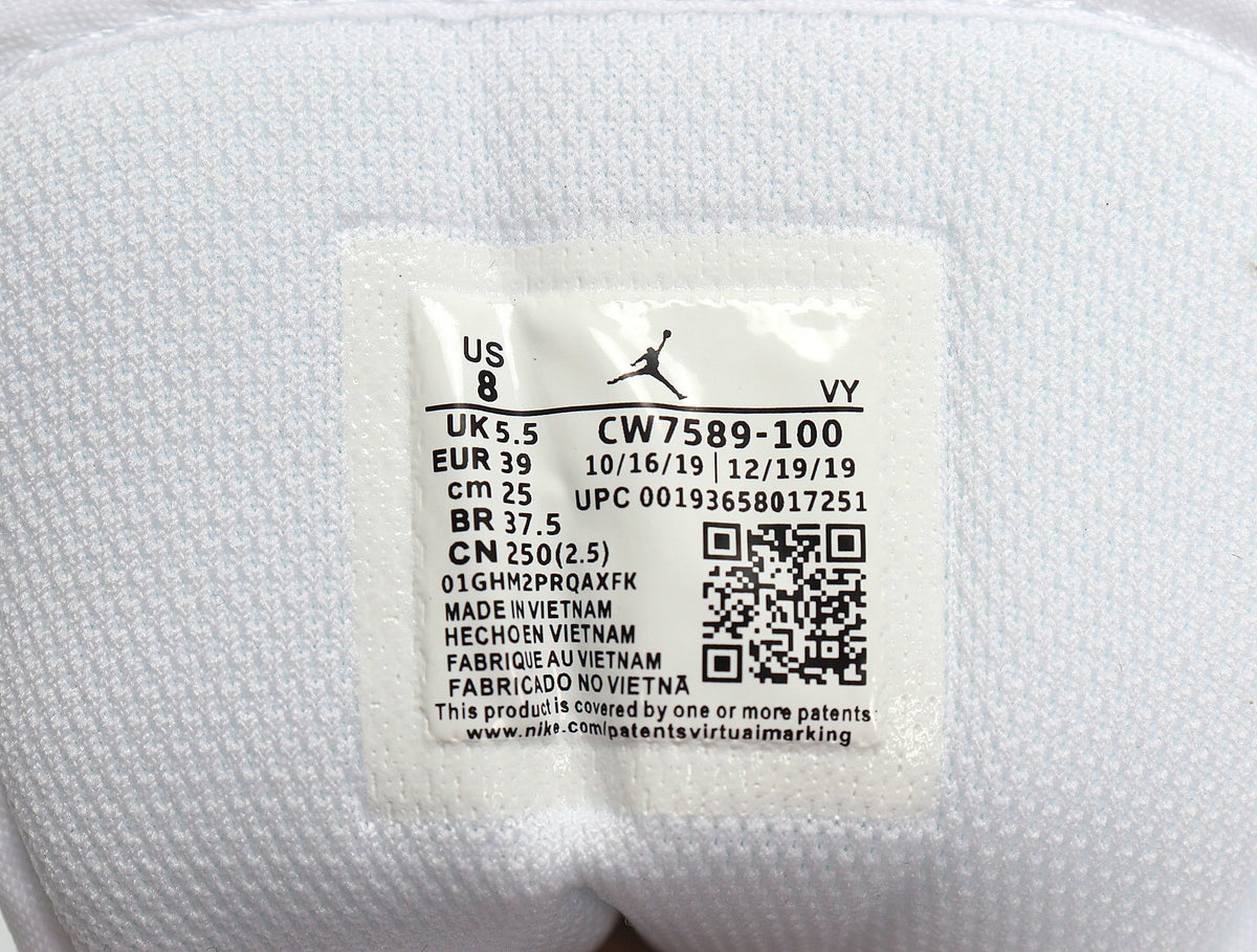 Jordan 1 High Basketball Sneakers in White CW7589-100 - product image from the listing.