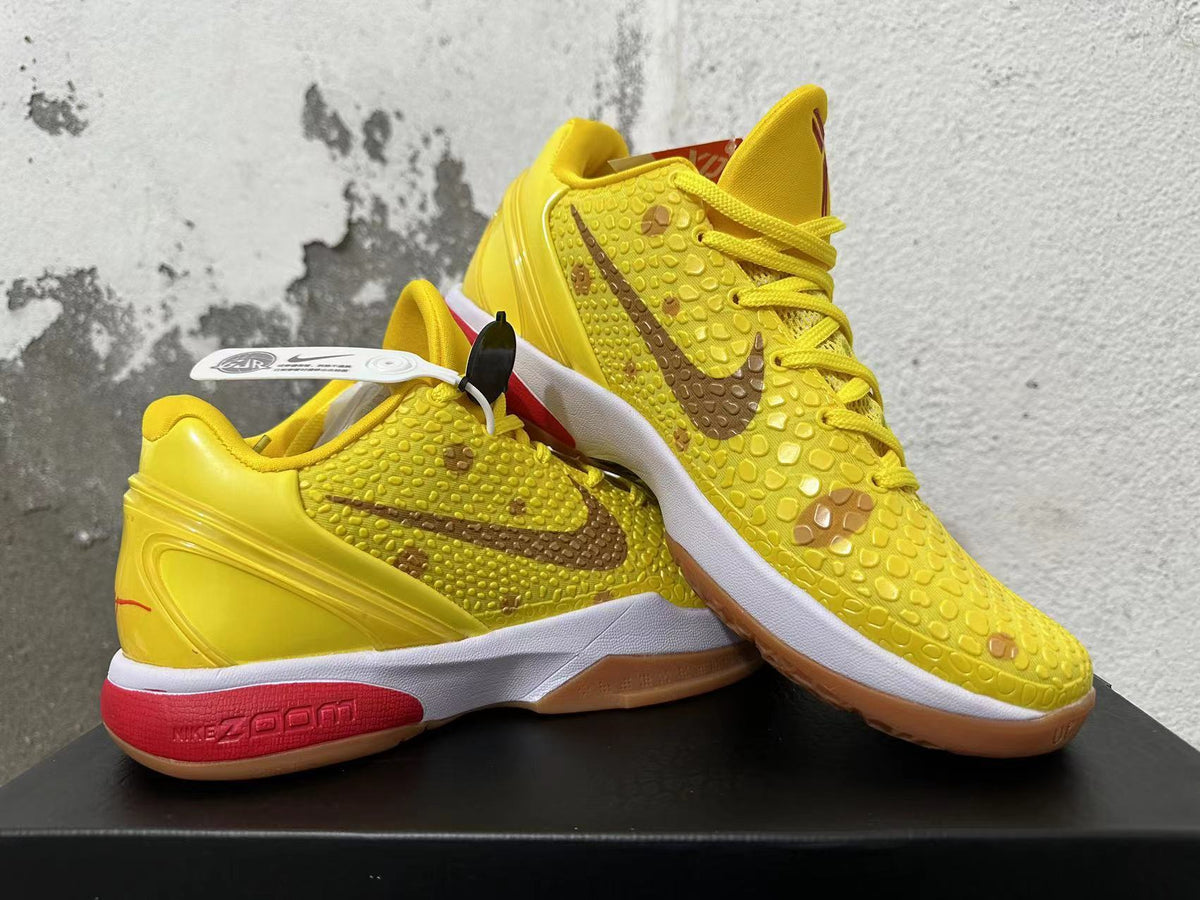 Nike Kobe 6 Protro SpongeBob Basketball Shoes in Yellow - product image from the listing.