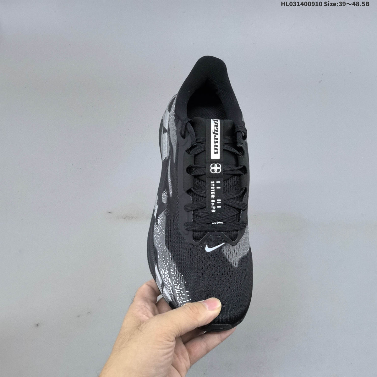 Nike Air Zoom Pegasus 42 Running Shoes, in Black and Silver - product image from the listing.