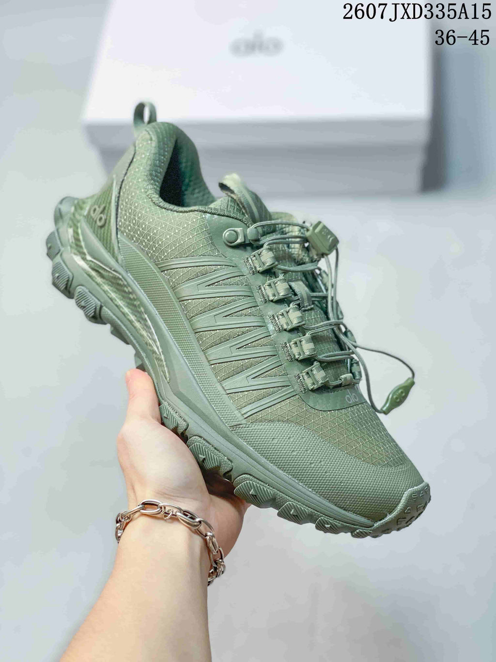 Alo Runner Trail Sneakers in Green 2607JXD335A15 - product image from the listing.