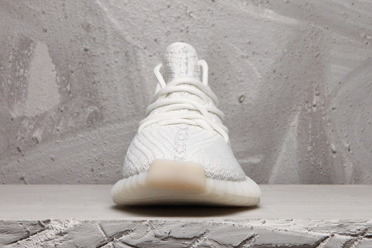 Yeezy 350 V2 Low-Top Sneakers in White Knit - product image from the listing.