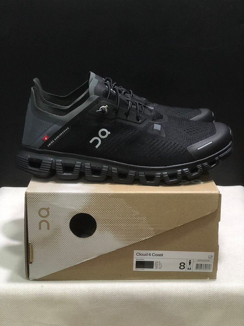 On Cloud 6 Coast Running Shoes in Black - product image from the listing.
