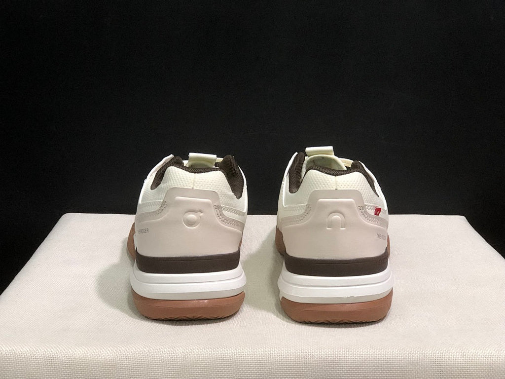 On THE ROGER Clubhouse Pro Tennis Shoes in White Brown - product image from the listing.