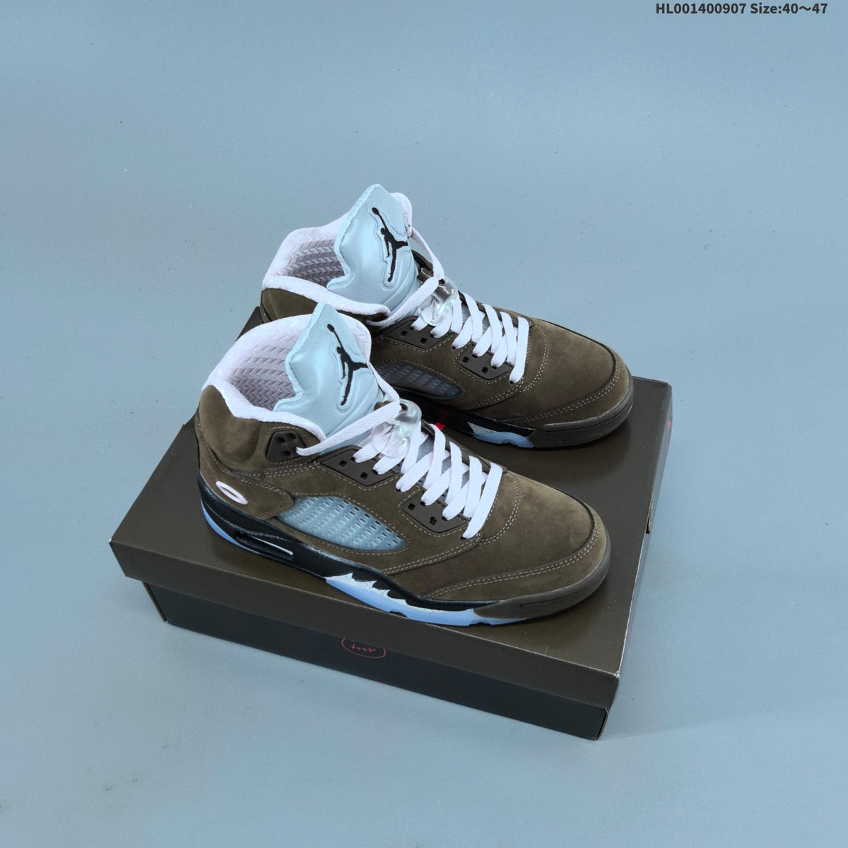 Air Jordan 5 Retro High-Top Sneakers in Brown and Pink - product image from the listing.