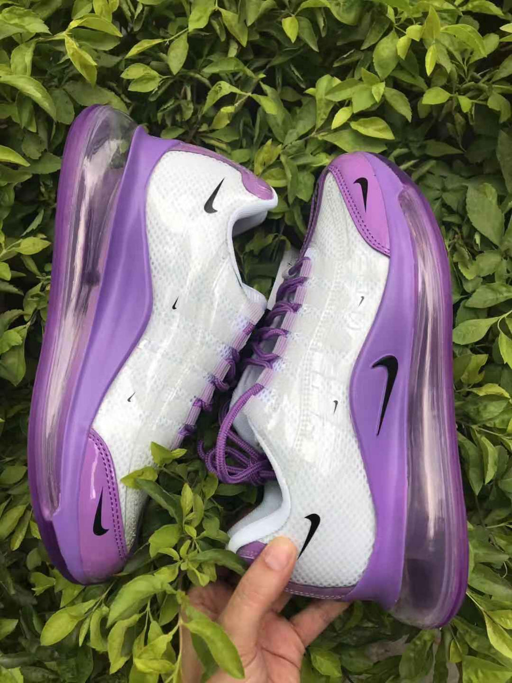 Nike Air Max 720 Sneakers in White and Purple - product image from the listing.