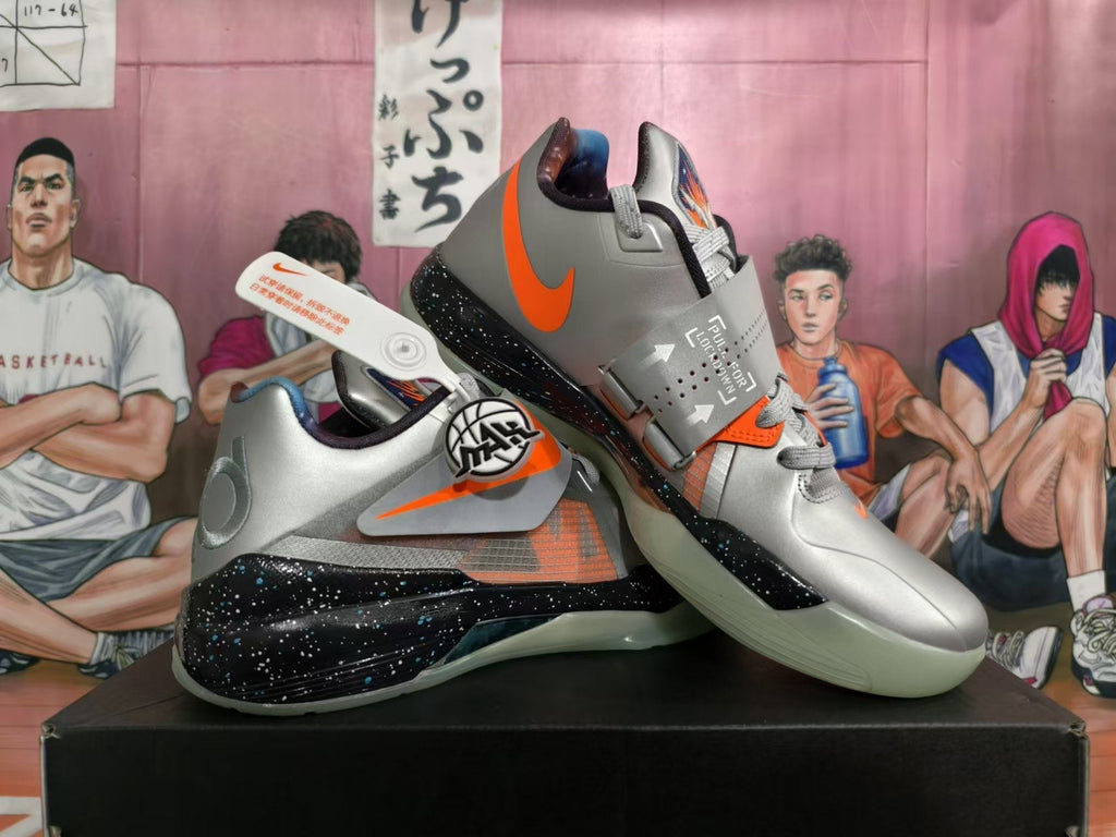 Silver and Orange Nike KD All-Star Basketball Shoes - product image from the listing.