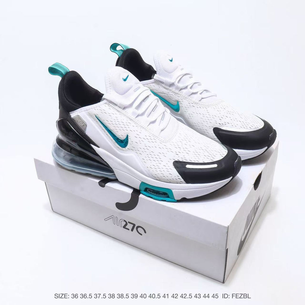 Nike Air Max 270 Sneakers in White Black Teal - product image from the listing.