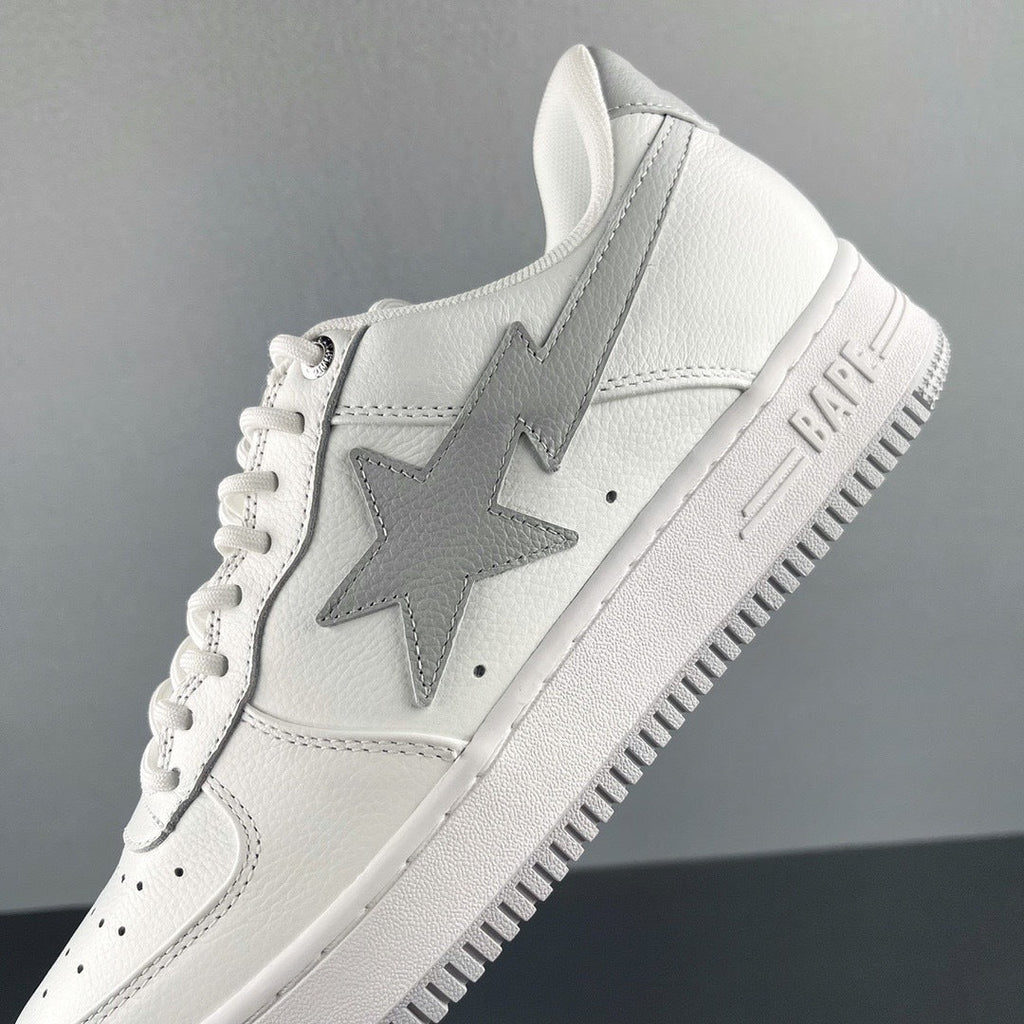White and Grey BAPE STA Low Sneakers - product image from the listing.