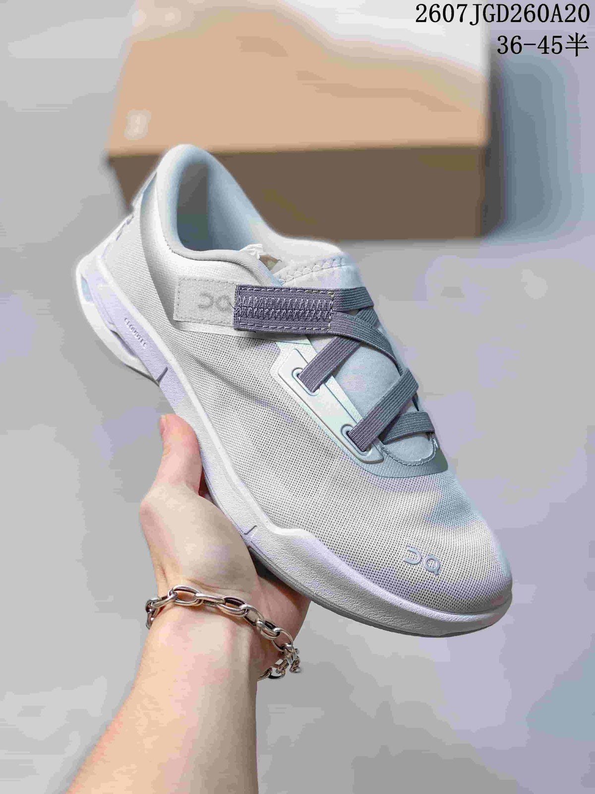 On Cloudnova Moon Sneakers in Navy, in Pink and White - product image from the listing.