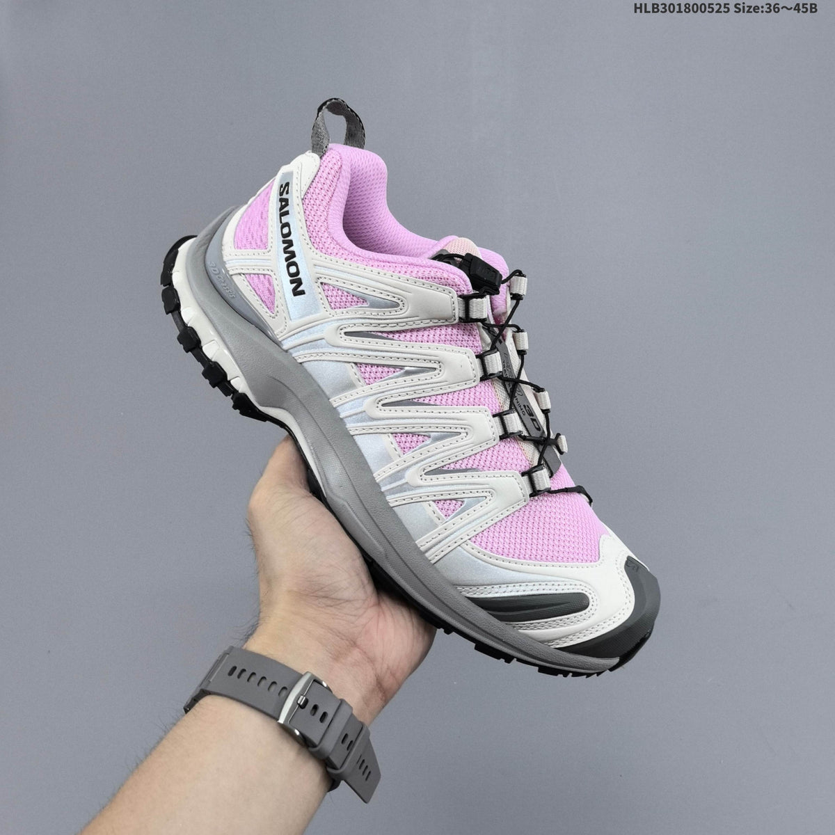 Salomon XA Pro 3D RIER Trail Running Shoes in Pink White - product image from the listing.