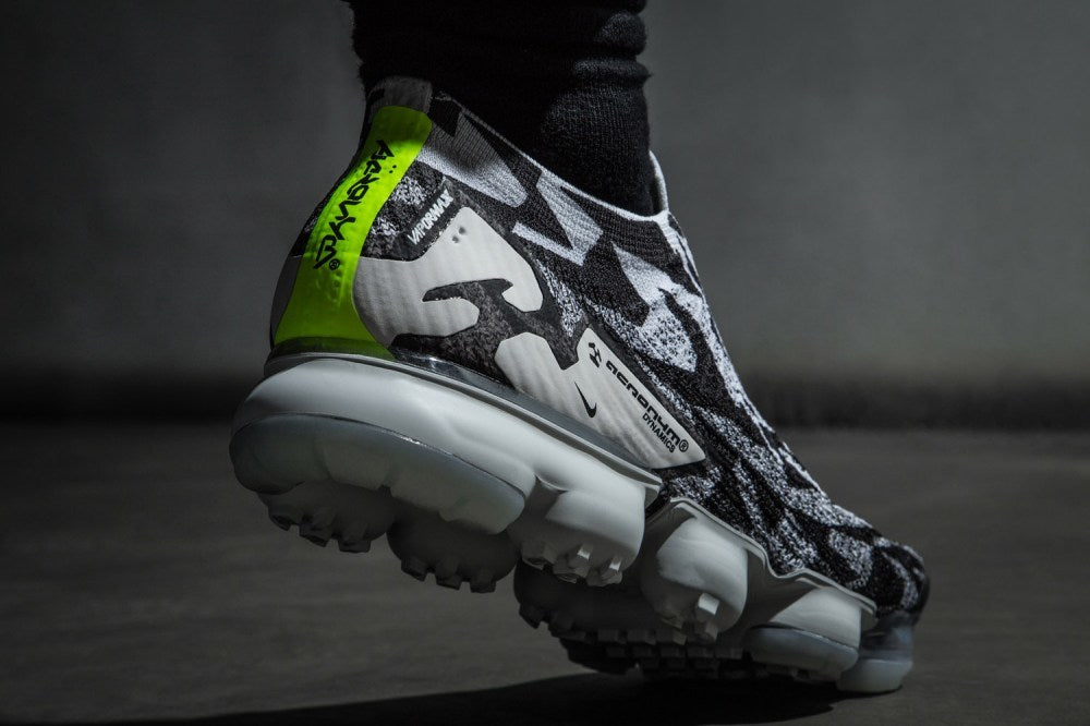 Nike Air VaporMax Moc 2 Acronym in Black White Volt AQ0996-001 - product image from the listing.
