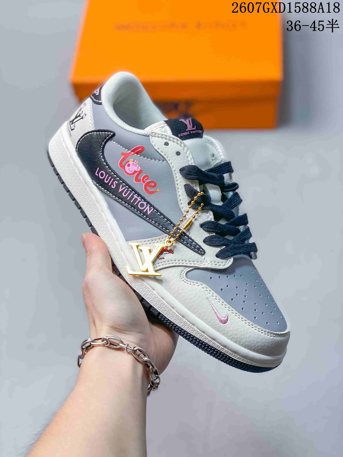 Nike Air Jordan 1 Low OG SP Sneakers Military in Blue and Brown - product image from the listing.