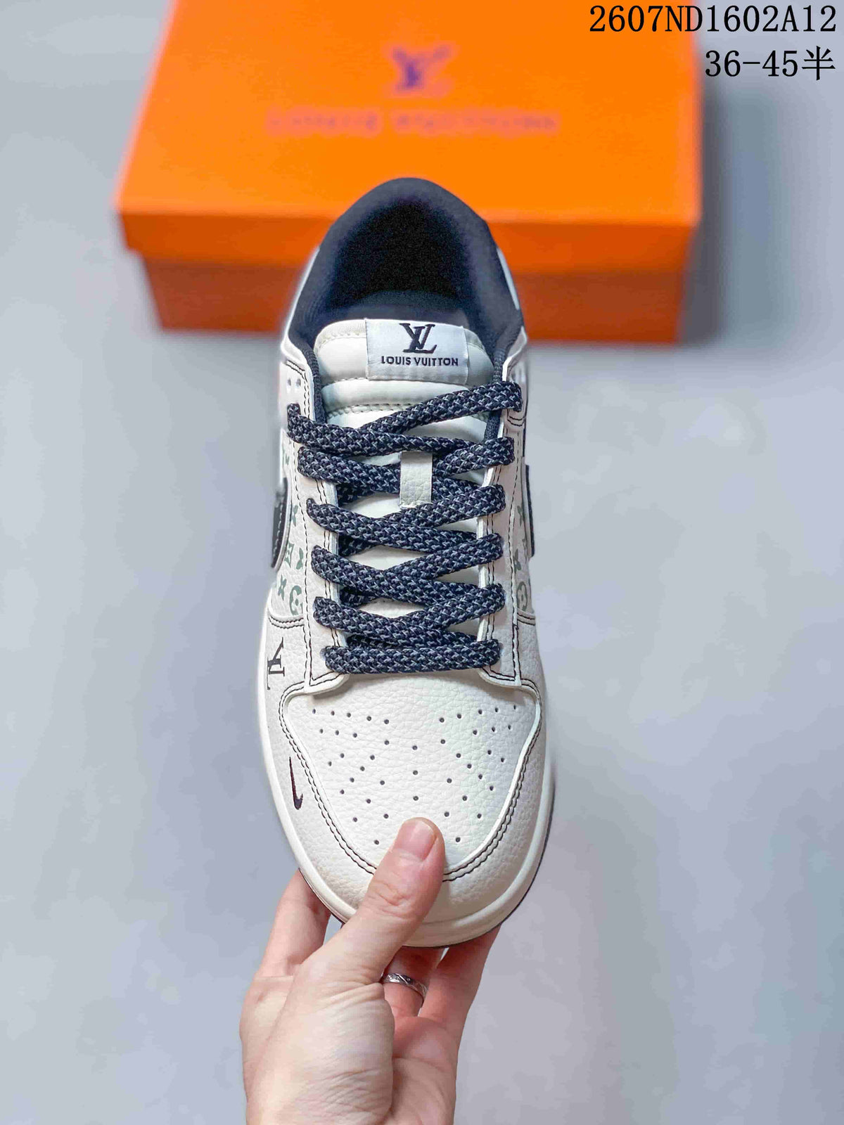 Nike SB Dunk Low Trainers White Black Red Style 2607ND1602A12 - product image from the listing.