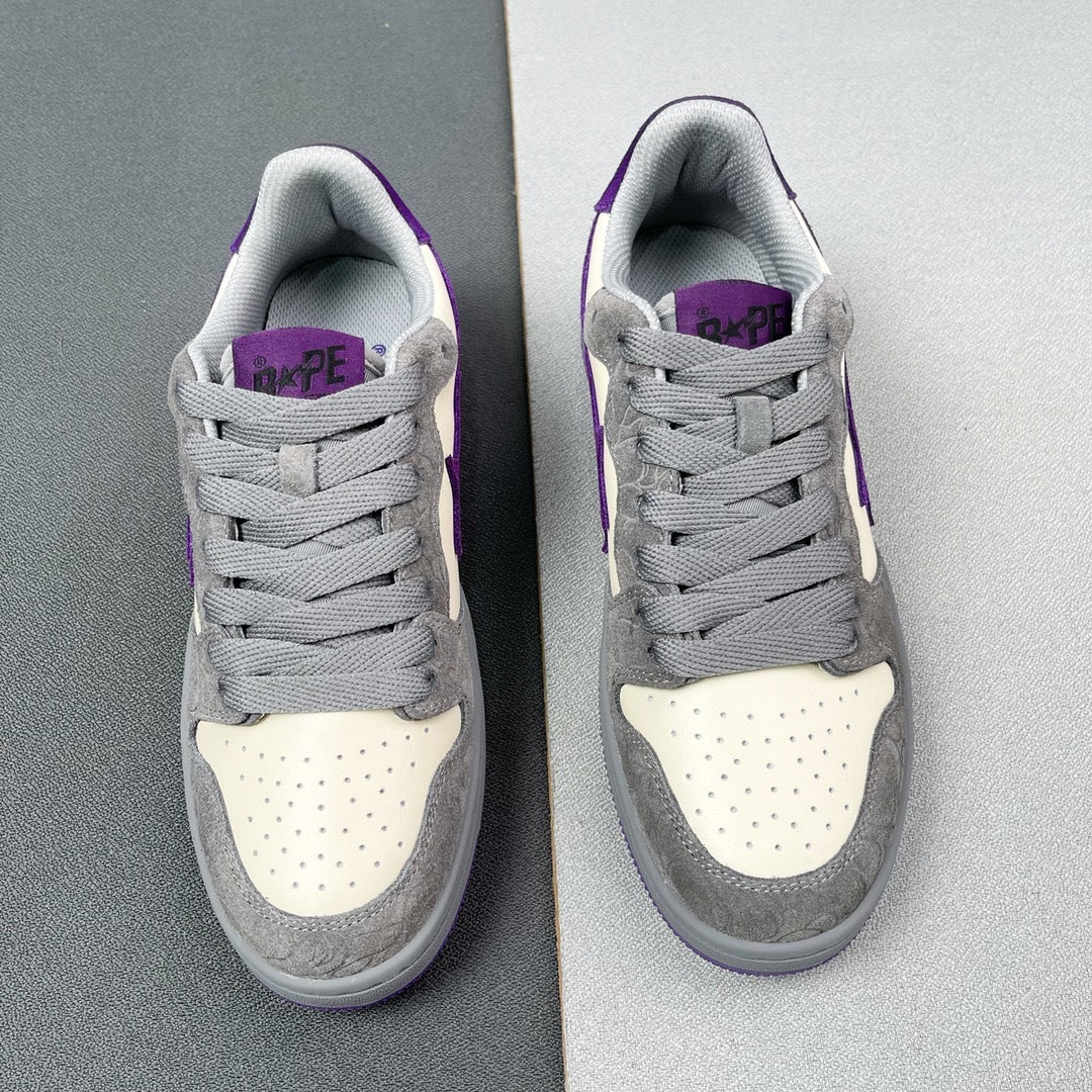 BAPE SK8 Sta Sneakers in White Purple - product image from the listing.