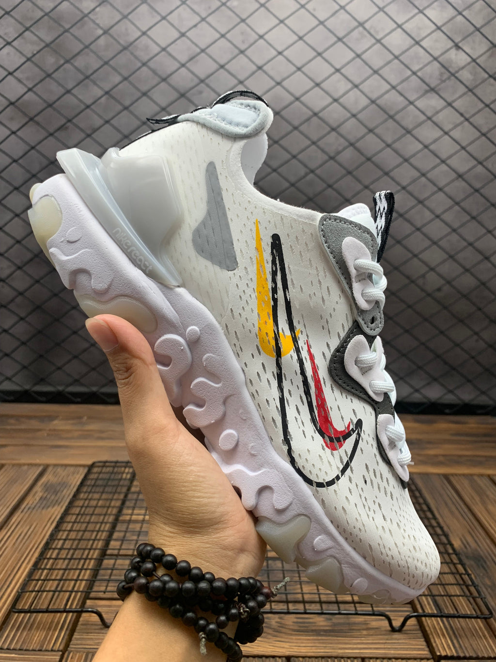 Nike React Vision Sneakers in White Multicolor - product image from the listing.