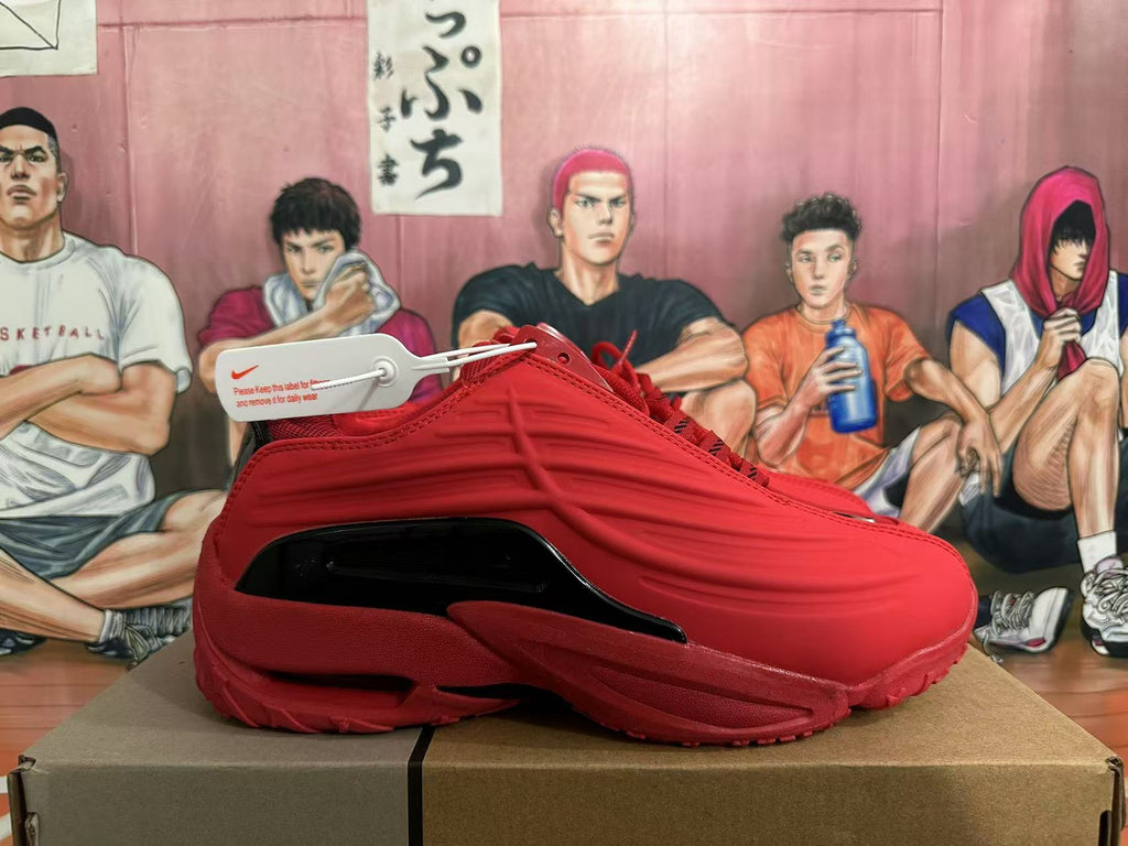 Nike Air Flightposite Basketball Shoes in Red and Black - product image from the listing.
