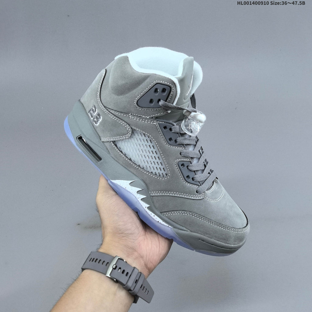 Air Jordan 5 Retro Wolf Grey High-Top Sneakers - product image from the listing.