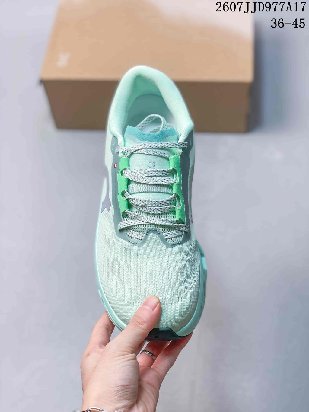 On Cloudmonster Void Running Sneakers in Mint Green 2607JJD977A17 - product image from the listing.
