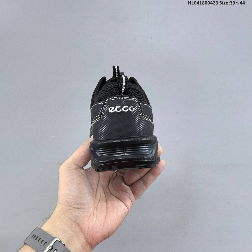 ECCO Black Mesh Lace-Up Casual Trainers - product image from the listing.