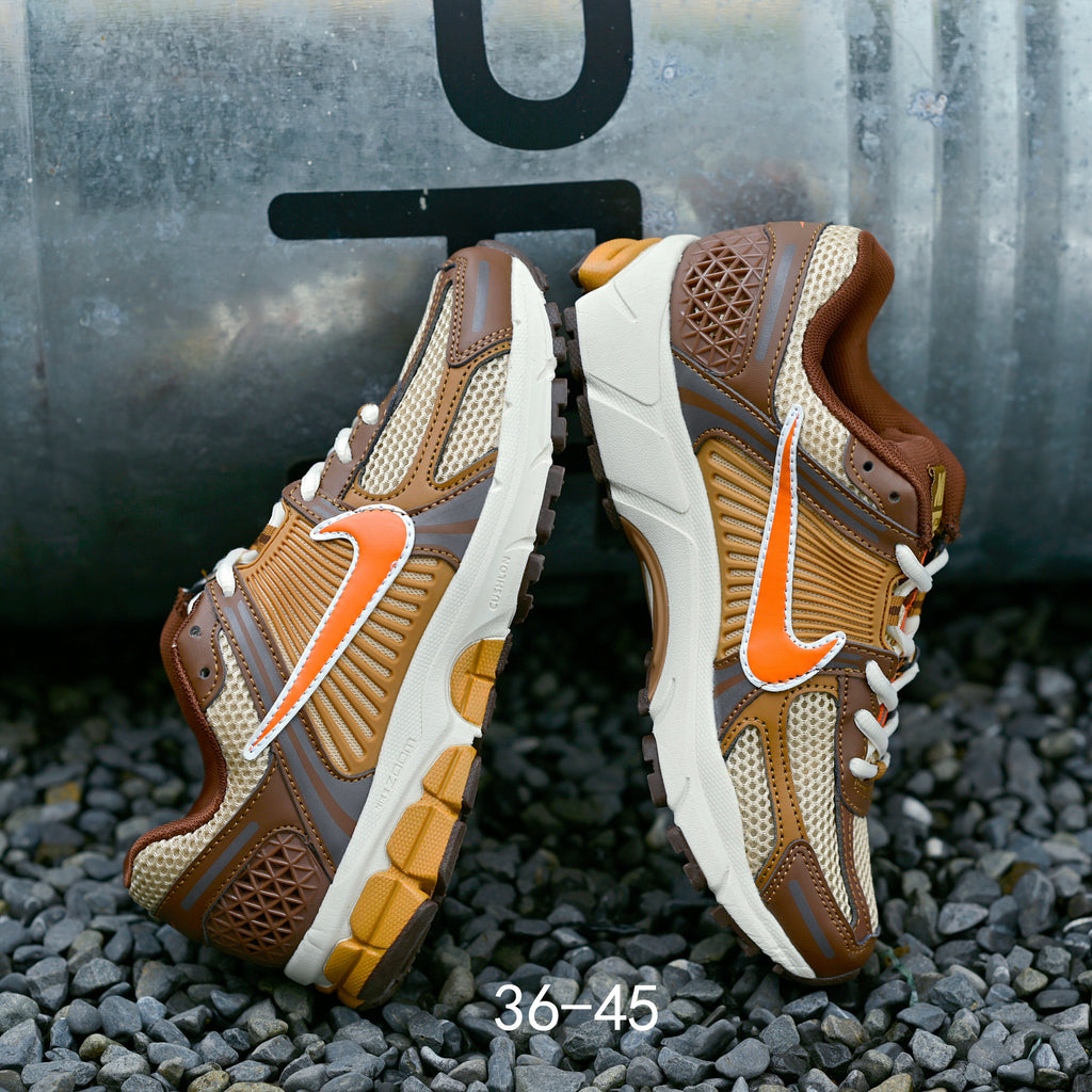 Brown and Orange Nike Air Zoom Vomero 5 Sneakers - product image from the listing.