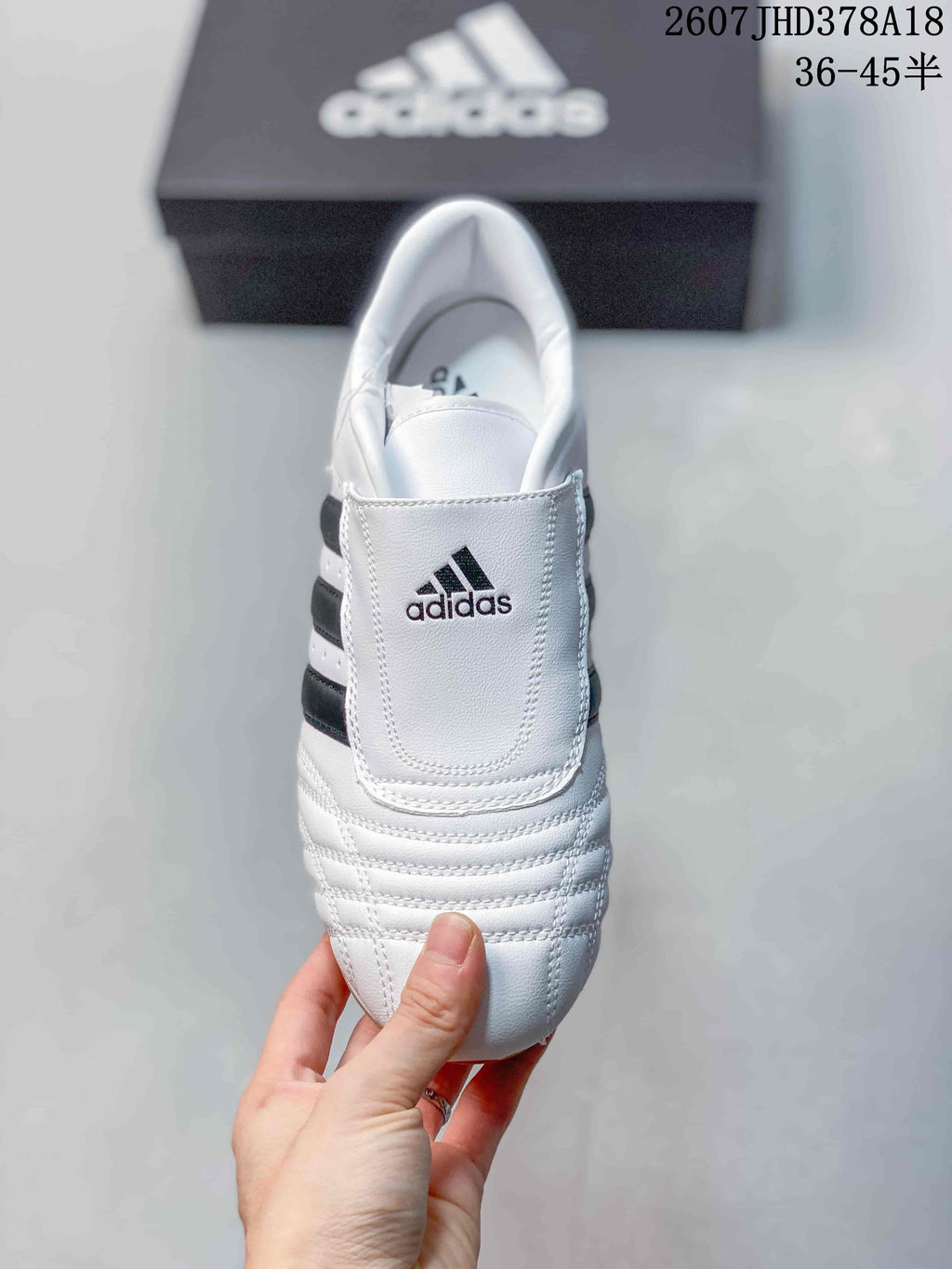 adidas Taekwondo SMIL-LS Low-Top Sneakers in White Navy - product image from the listing.