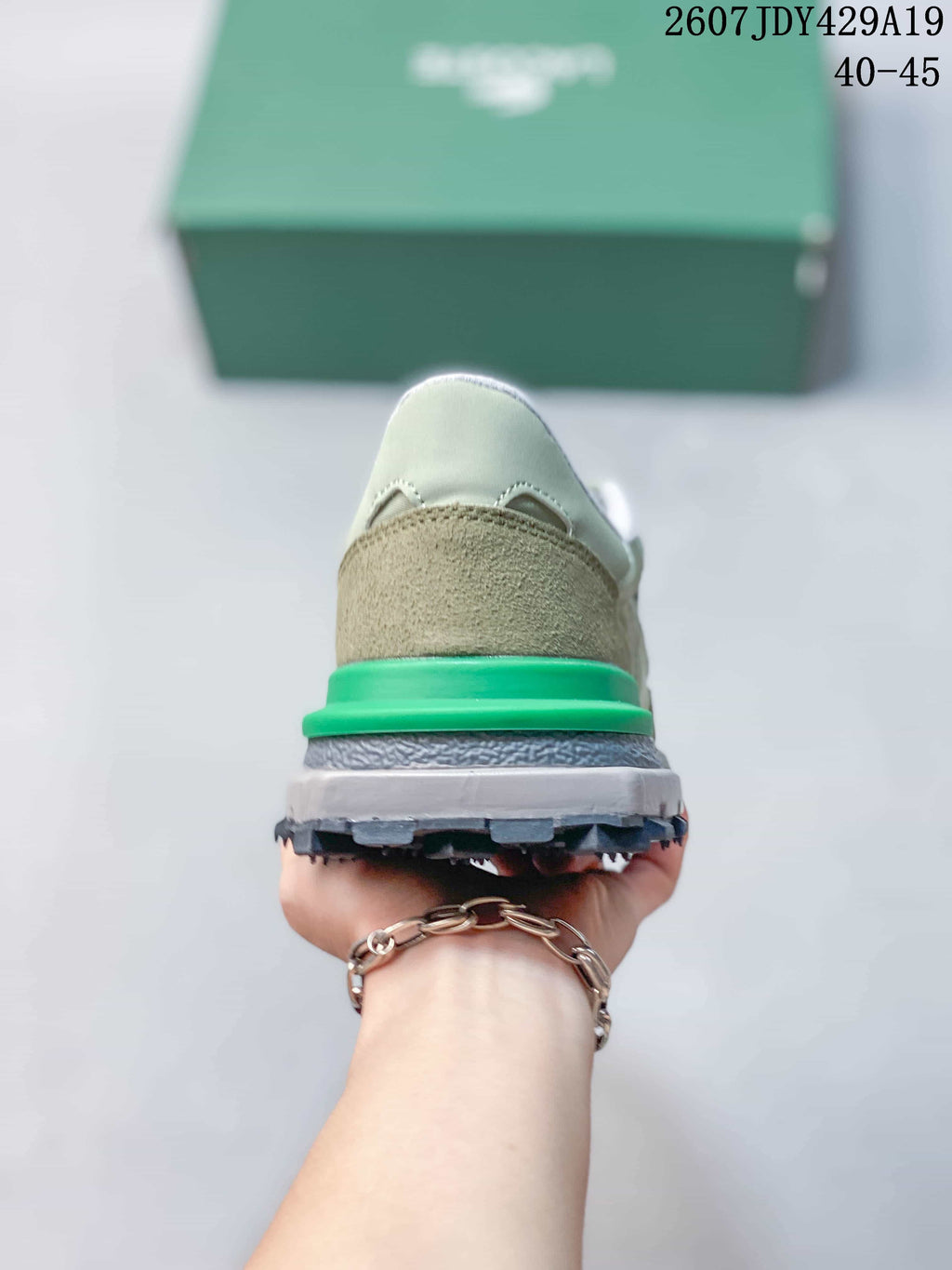 Green and Khaki Lacoste Low-Top Lace-Up Sneakers - product image from the listing.