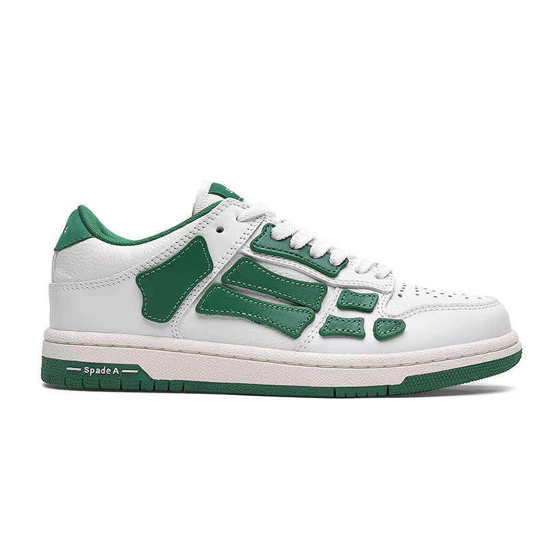 Low-Top Sneakers in White and Green MFS003-114 - product image from the listing.