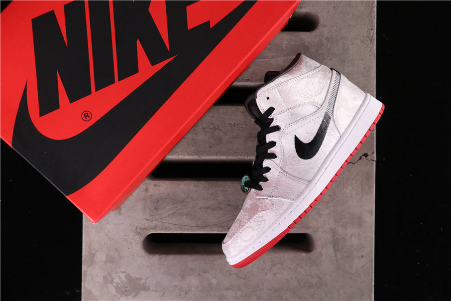 Edison Chen White Silk CU2804-100 Sneakers - Air Jordan 1 Mid - product image from the listing.