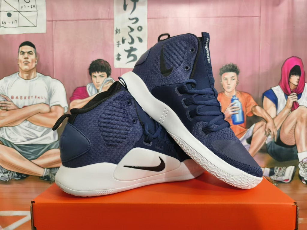 Nike Hyperdunk Basketball Shoes, in Navy and White - product image from the listing.