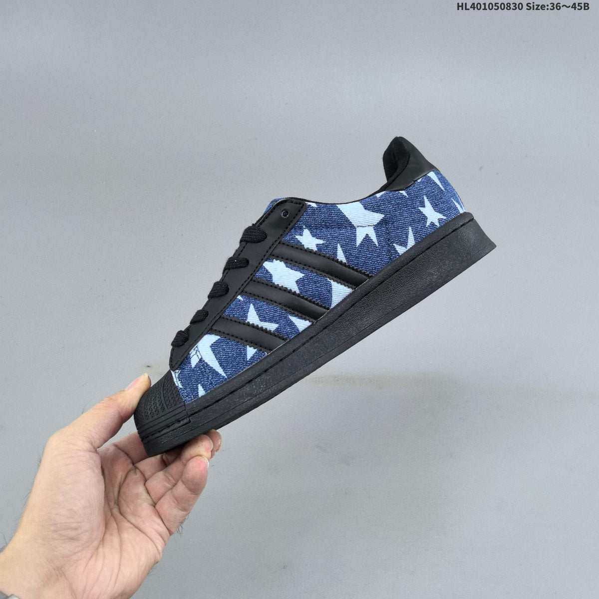 Adidas Originals Superstar Low-Cut Sneakers, Black Graphic - product image from the listing.