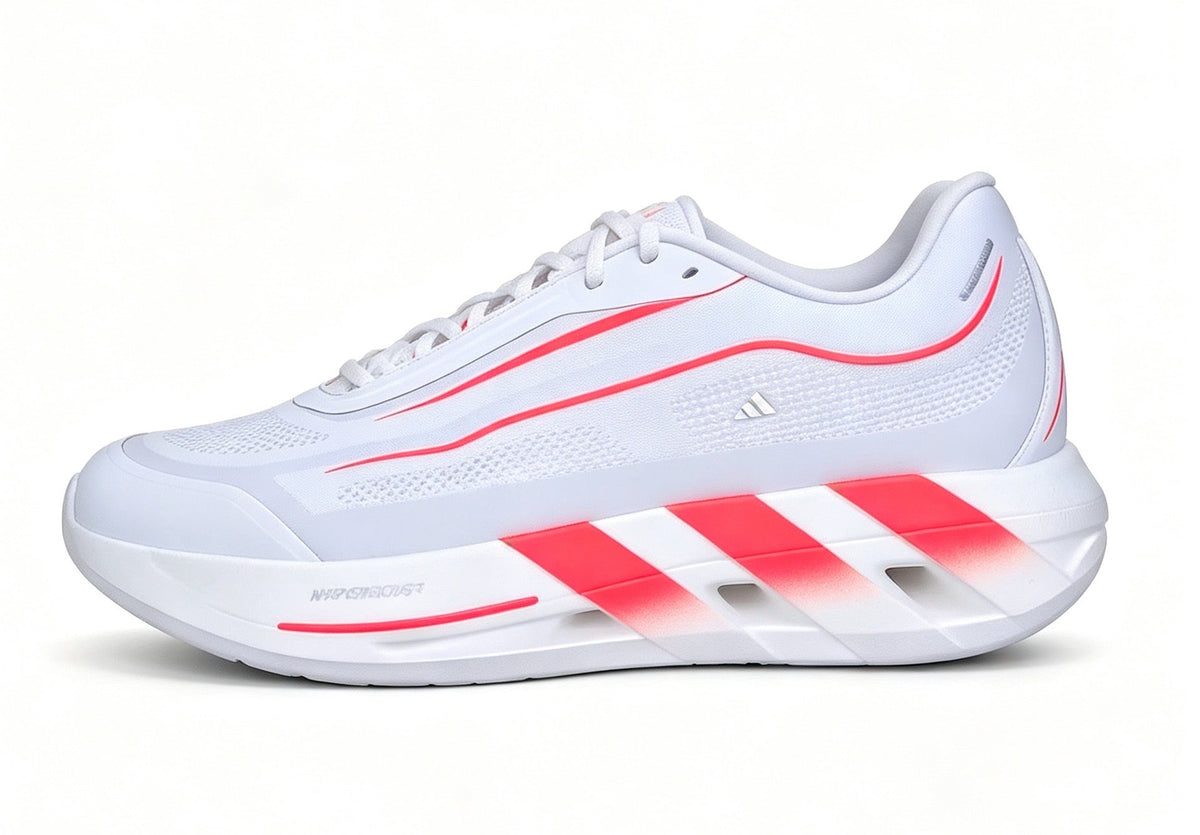 adidas HYPERBOOST LITE Low-Top Running Shoes in White Red - product image from the listing.