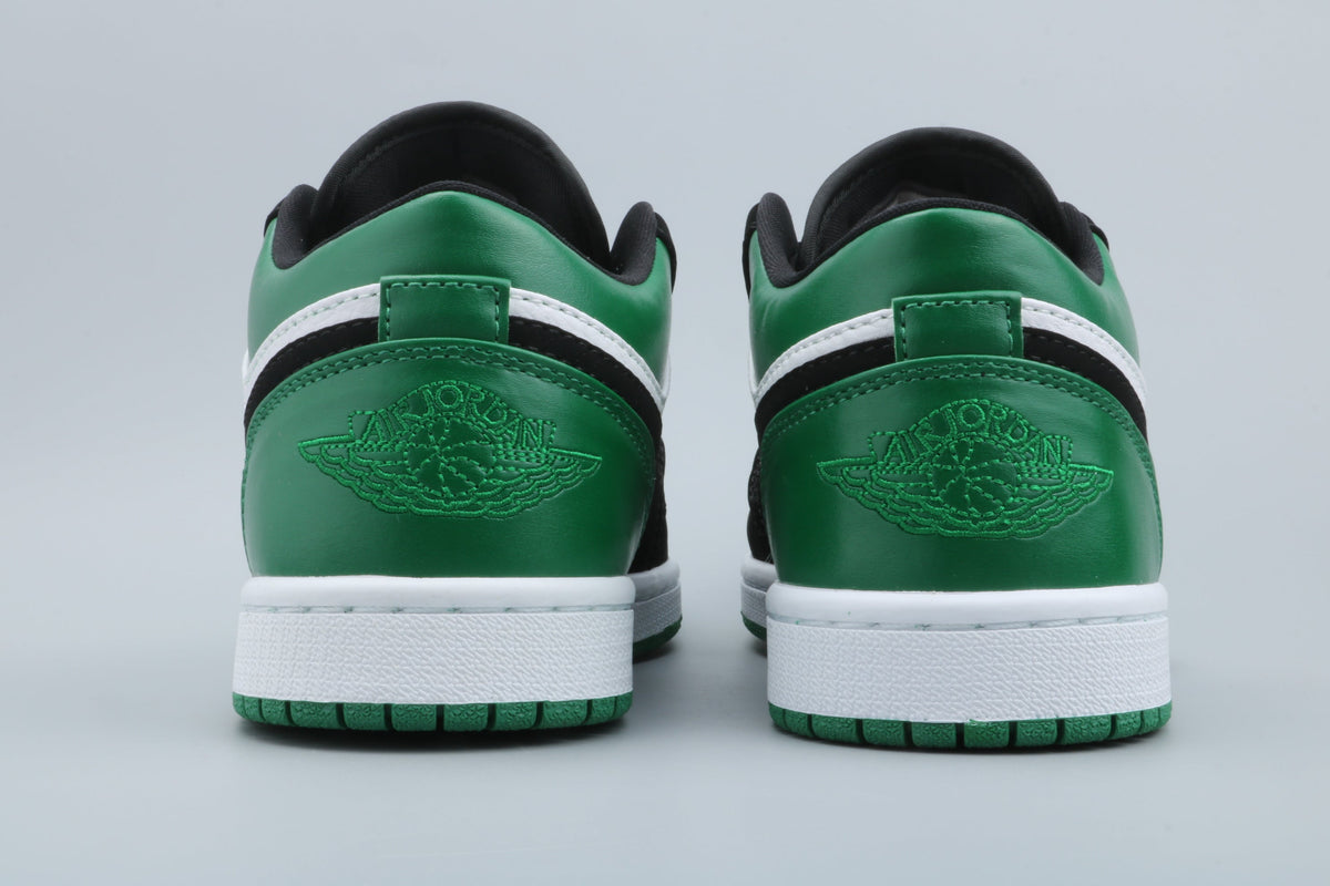Jordan 1 Low Green Toe Sneakers in Black White Green - product image from the listing.