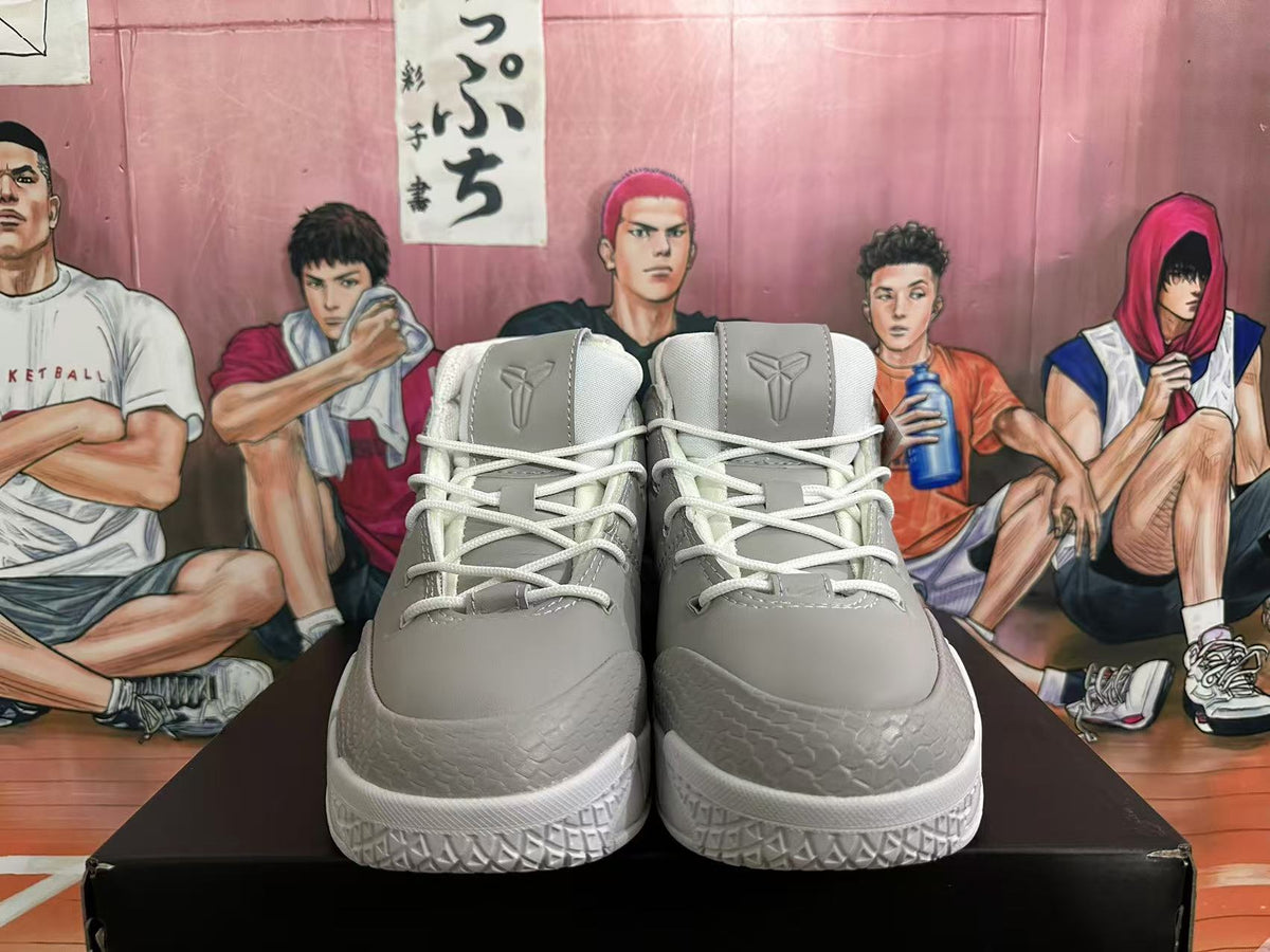 Grey and White Nike Kobe 1 Protro Basketball Shoes - product image from the listing.