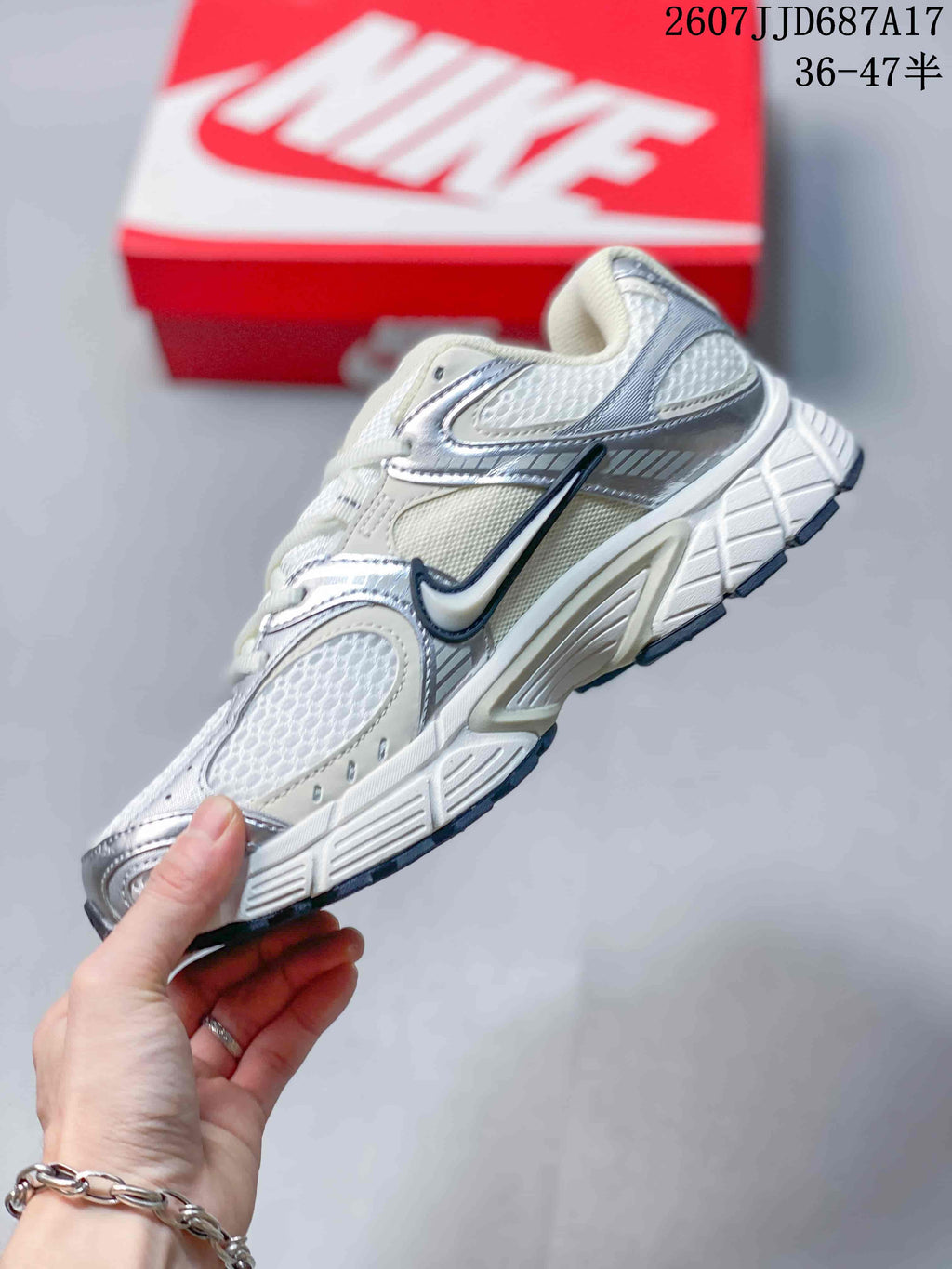 Nike V5 RNR Sneakers in White Silver TD687A17 - product image from the listing.