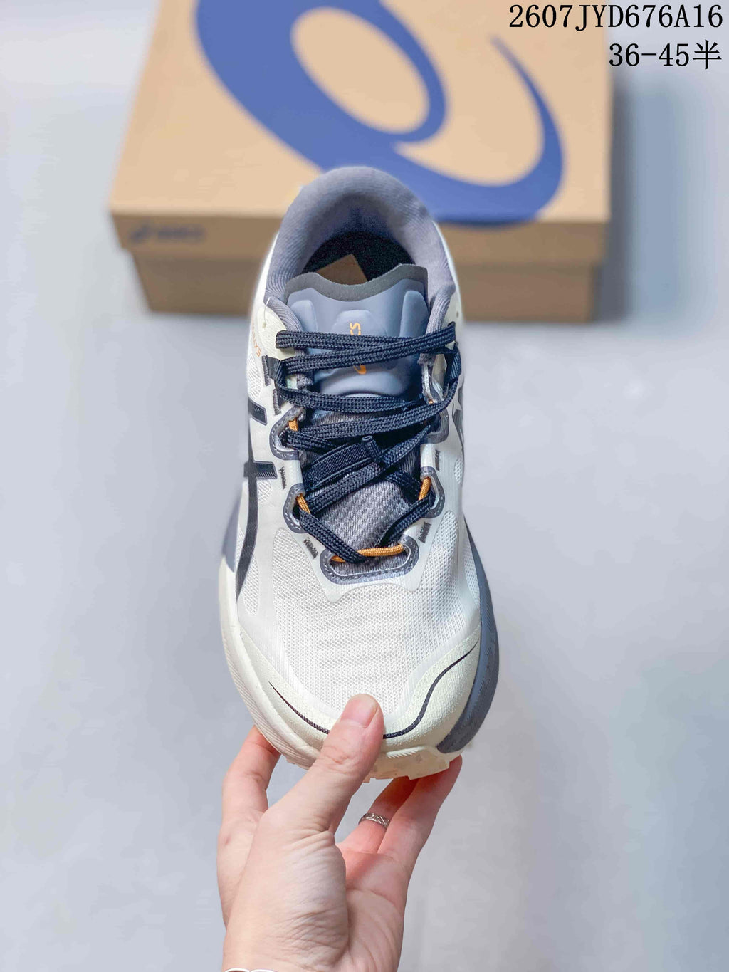 ASICS Trabuco Max 5 Trail Running Shoes in White Gray - product image from the listing.