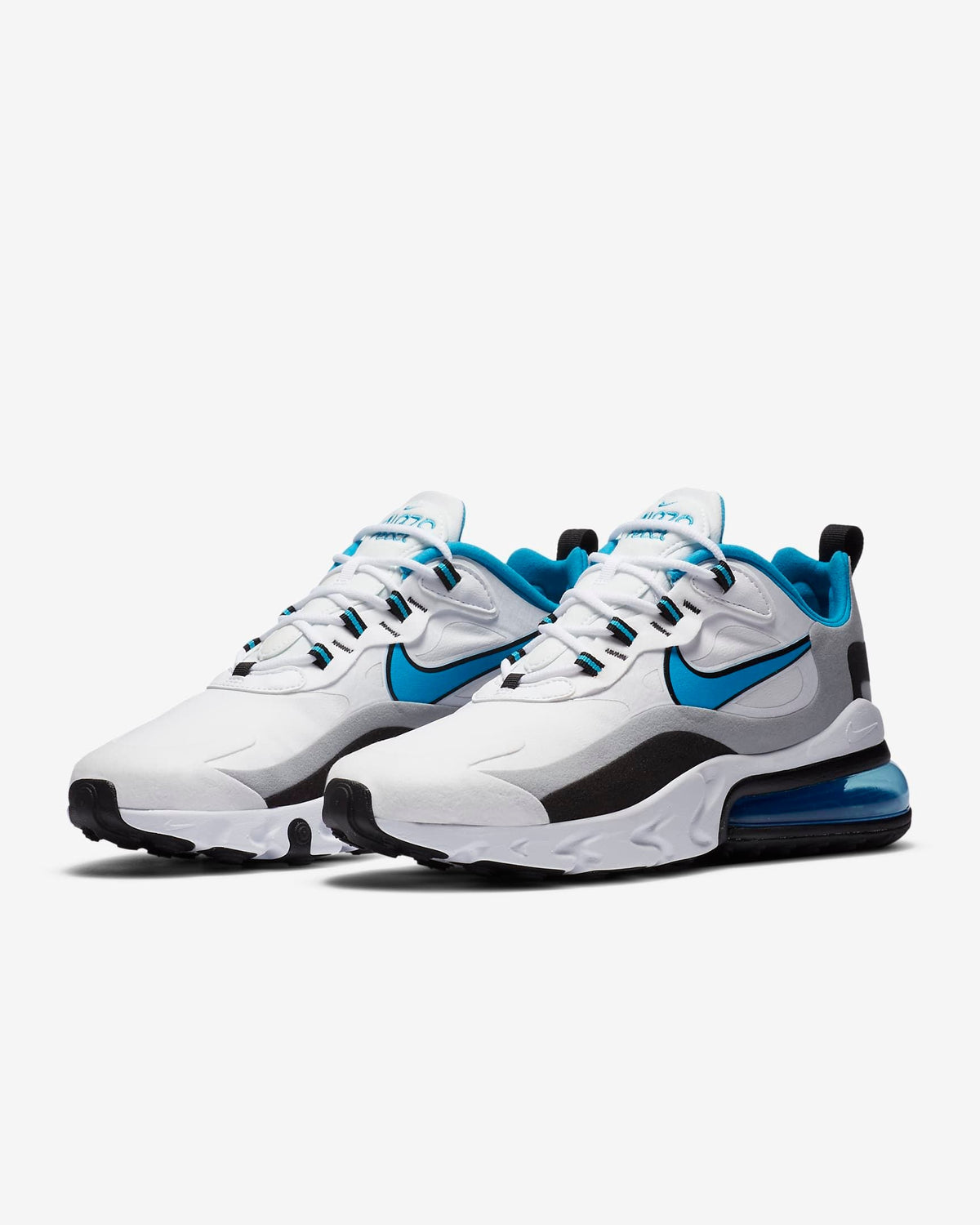 Nike Air Max 270 React Sneakers in White Blue CT1280-101 - product image from the listing.