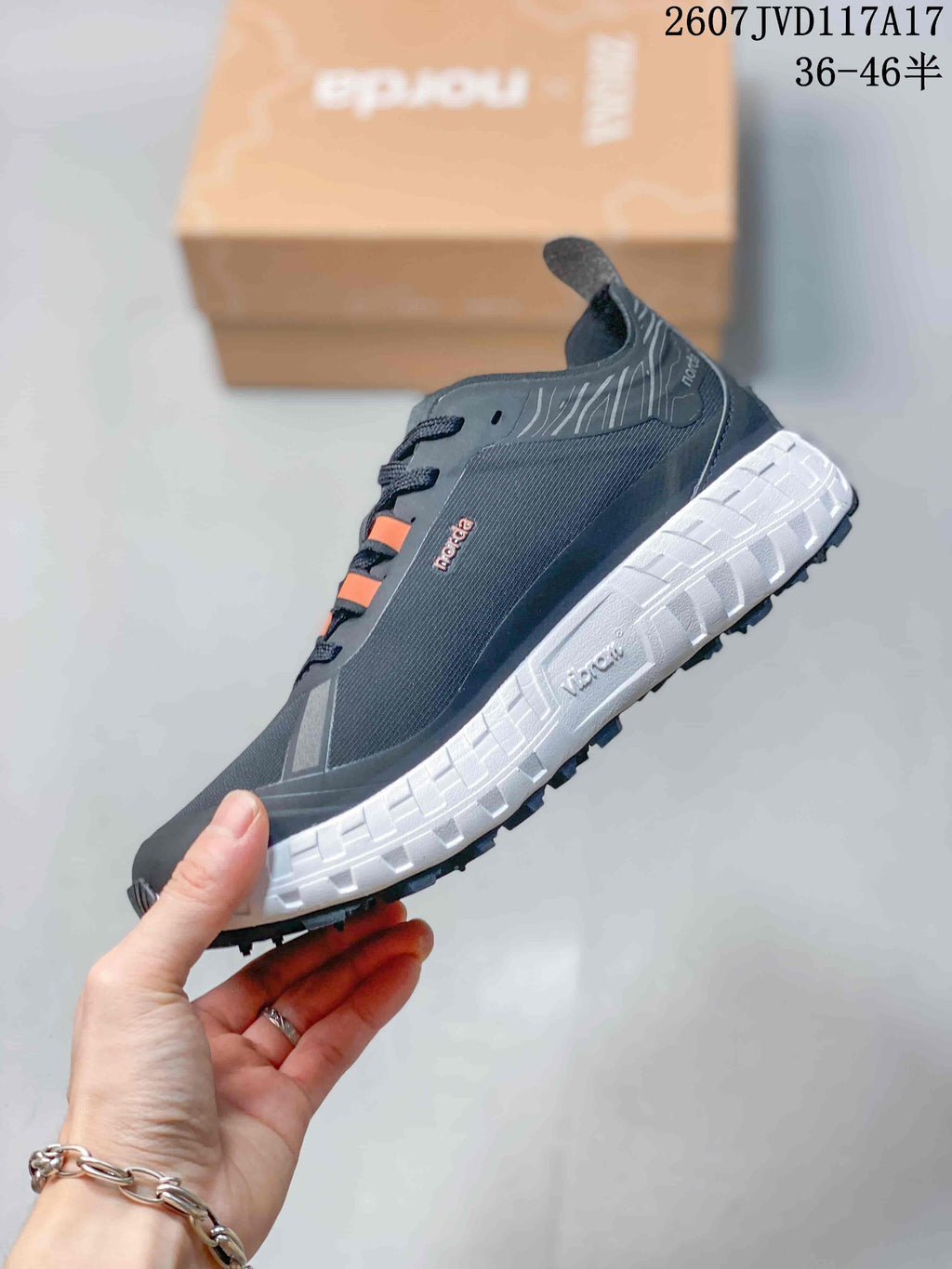 NORDA 001 G+ Trail Sneakers in Black Orange 2607JVD117A17 - product image from the listing.