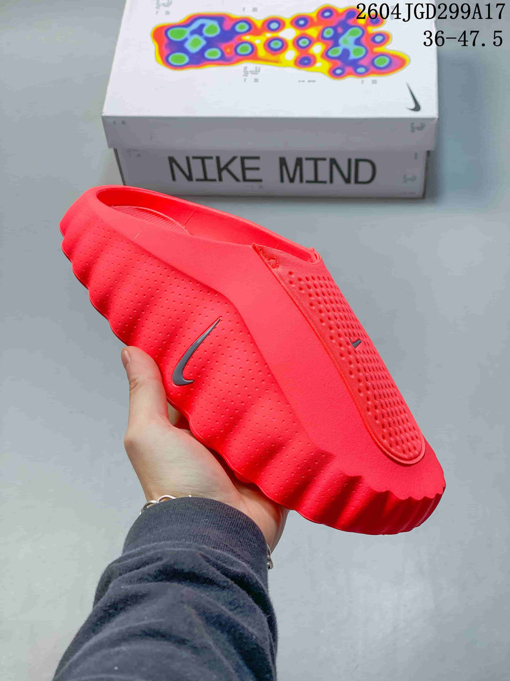 Nike Mind 001 Recovery Slide in Red 2604JGD299A17 - product image from the listing.