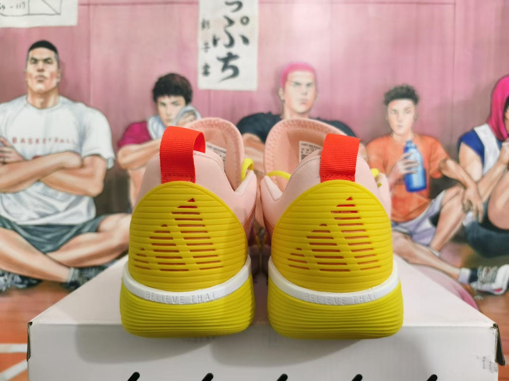 Pink and Yellow Basketball Sneakers - product image from the listing.