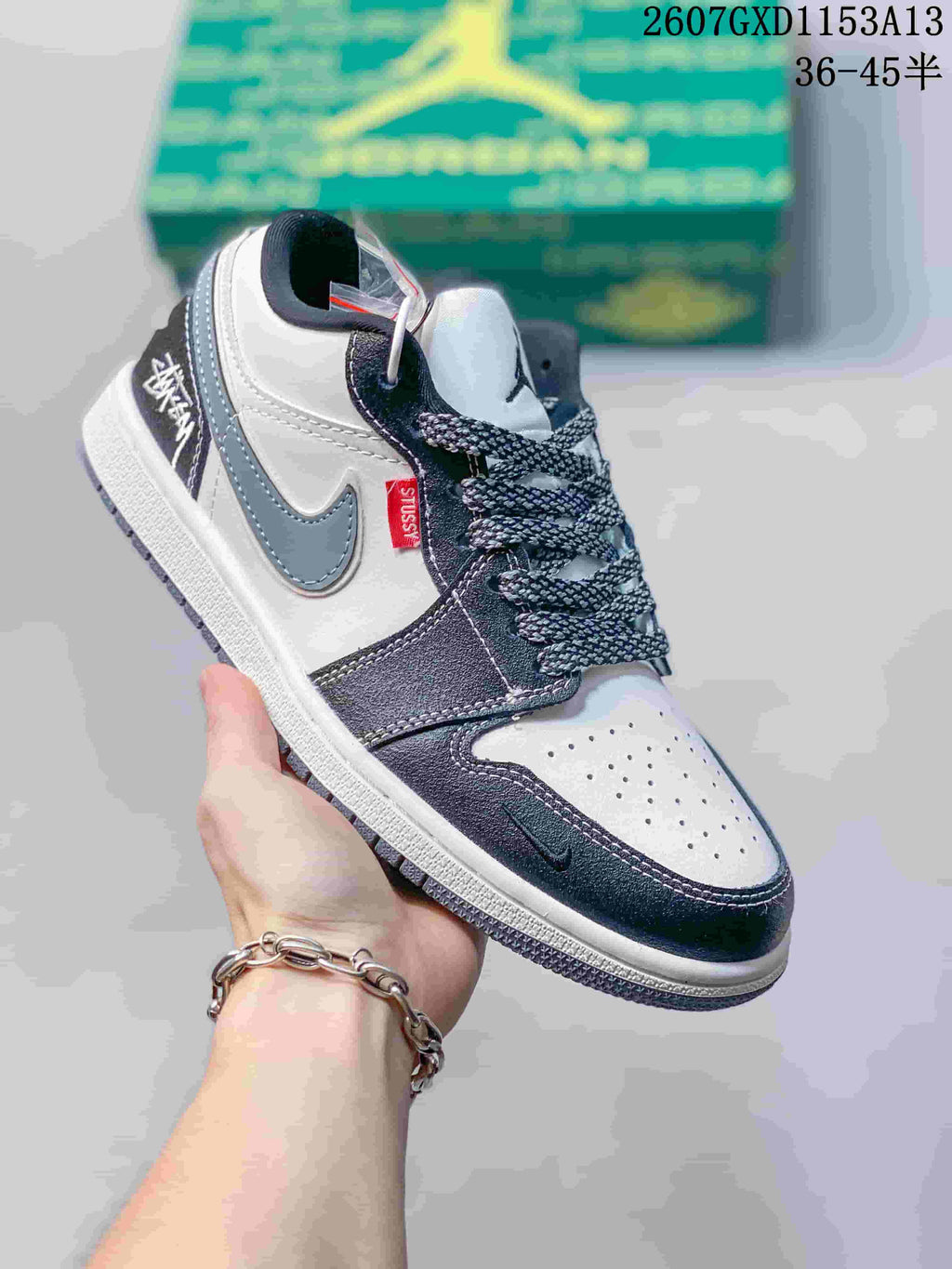 Nike SB Dunk Low Sneakers in Black White Grey QL1988-008 - product image from the listing.