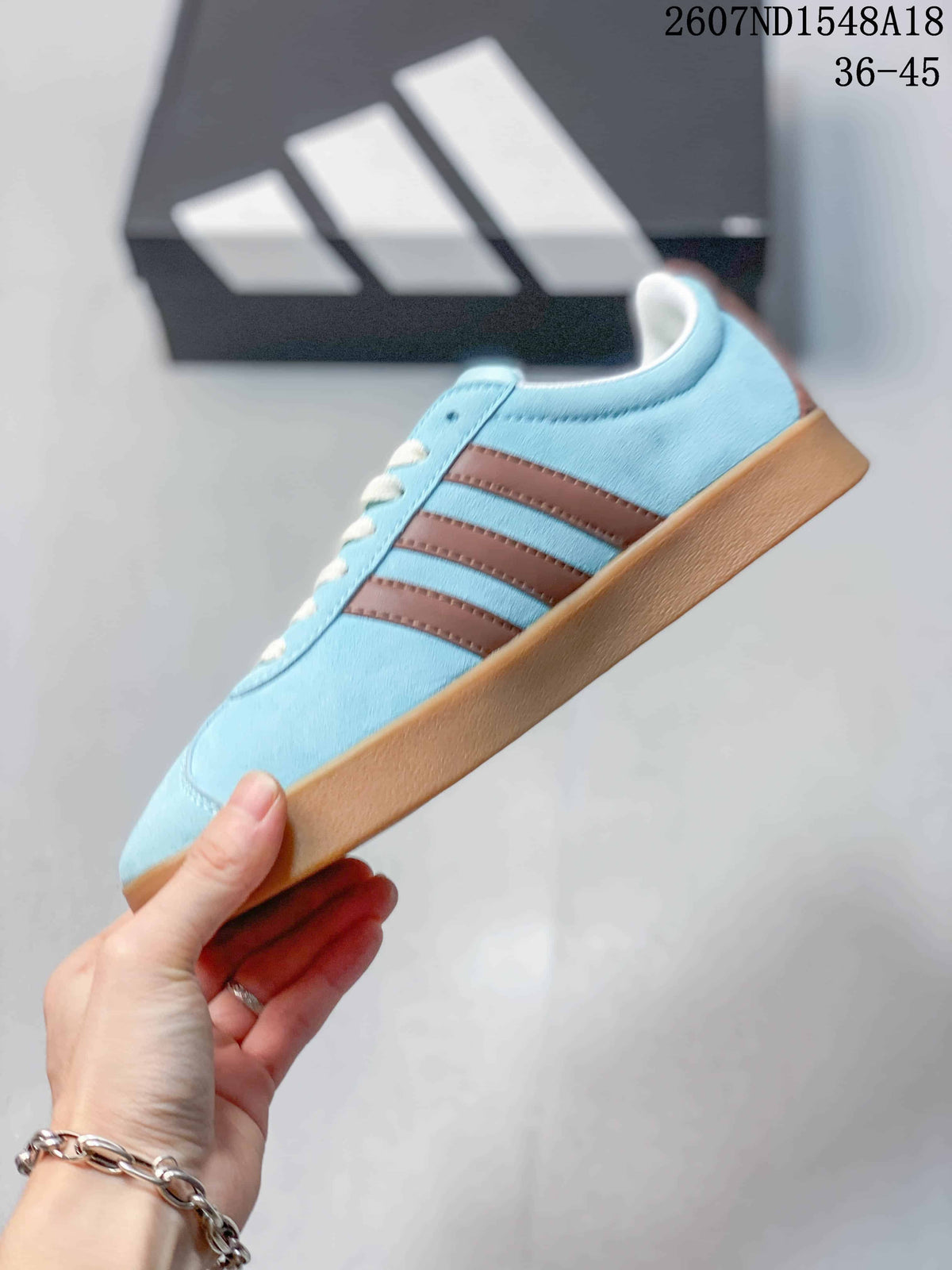 adidas VL Court Classic Sneakers in Blue Brown - product image from the listing.