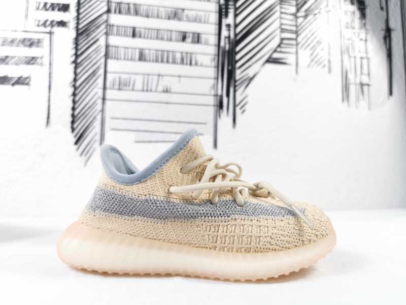 Yeezy 350 V2 Kids Sneakers in Linen in Yellow - product image from the listing.