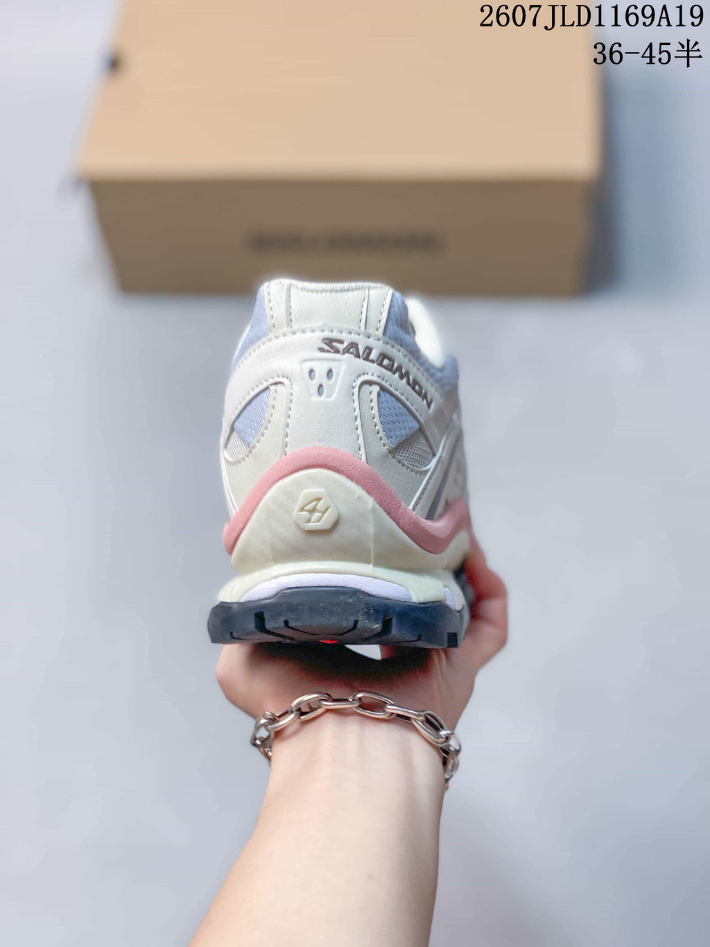 Salomon XT-Quest Trail Sneakers in White Pink Green 2607JLD1169A19 - product image from the listing.