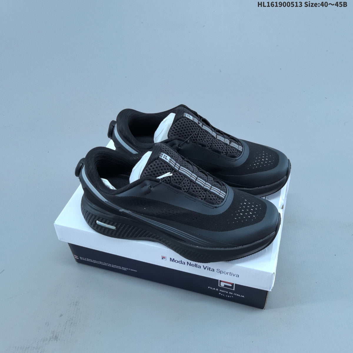 FILA Nuvole Run 3+ Running Shoes, in White and Black - product image from the listing.