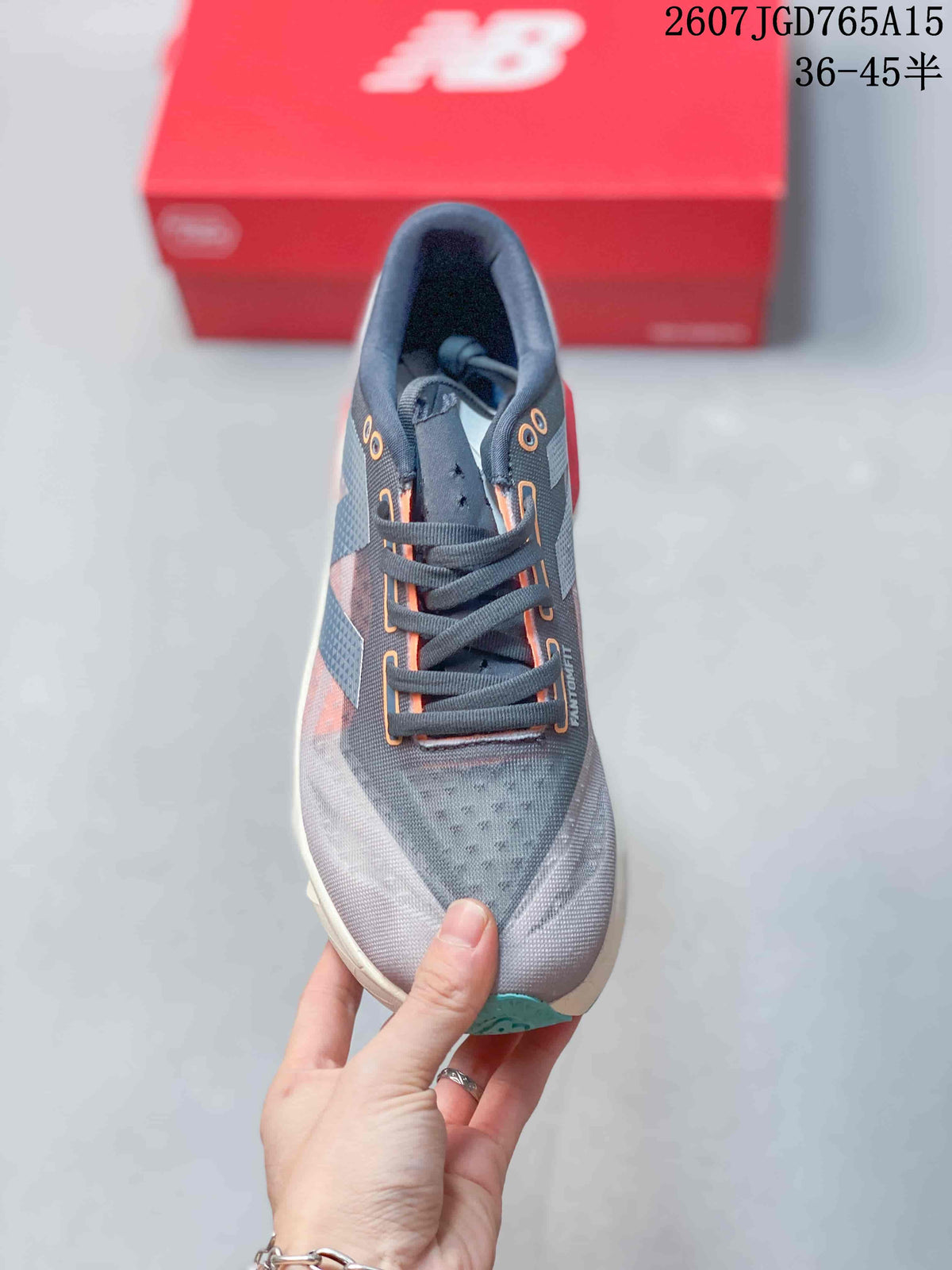 New Balance FuelCell SuperComp Trainer v2 Running Shoes in Gray - product image from the listing.