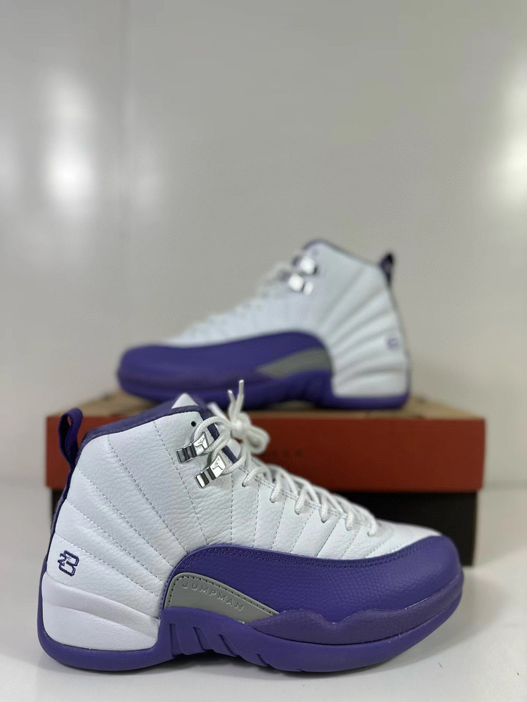Air Jordan 12 Retro White Purple CT8013-150 Sneakers - product image from the listing.